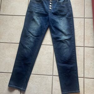 Dark Blue Straight Leg Women's Jeans